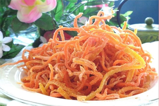 2 cách làm mứt cam cà rốt ngon, đẹp mắt đón Tết mutt cam