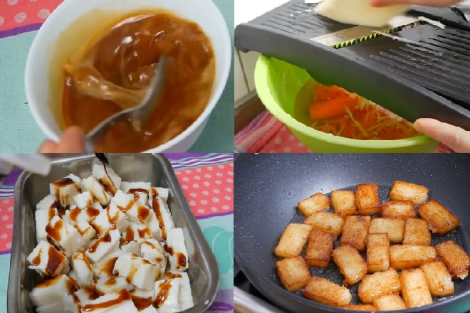 Làm nước sốt củ cải bào