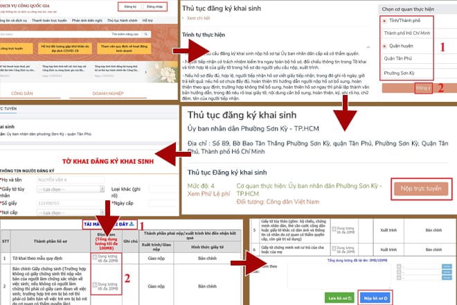 Hướng dẫn cách làm giấy khai sinh mới nhất cho con Đăng ký khai sinh qua Cổng Dịch vụ Công Quốc gia