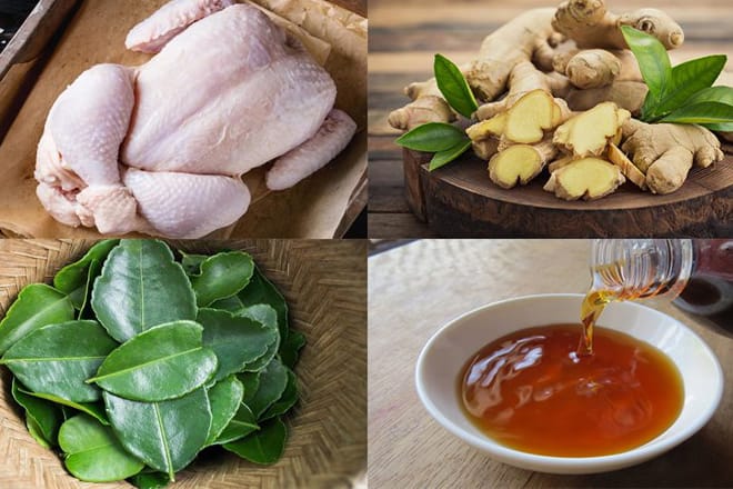 nguyen lieu lam mon ga rang gung