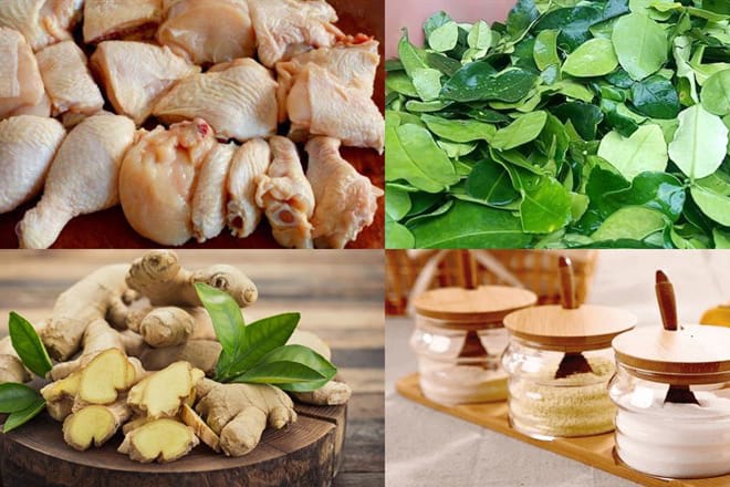 nguyen lieu lam mon ga rang la chanh