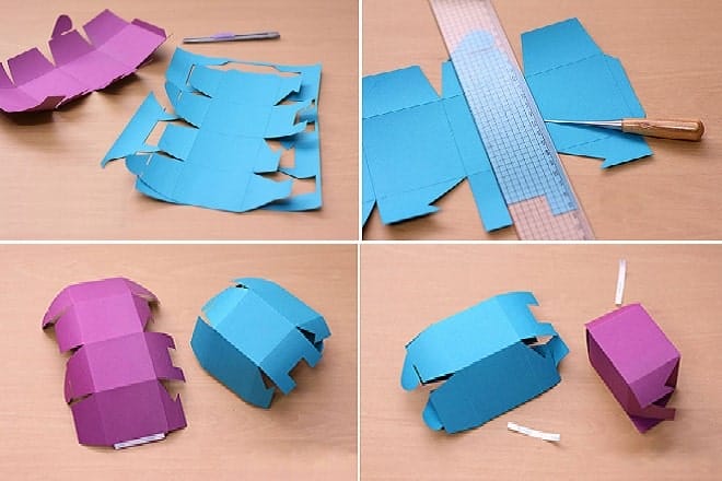 Cắt giấy để tạo hình hộp quà