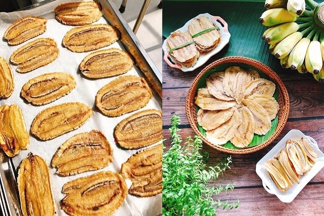 Cách làm chuối sấy dẻo, chuối sấy dẻo bằng lò nướng đơn giản Chuối khô