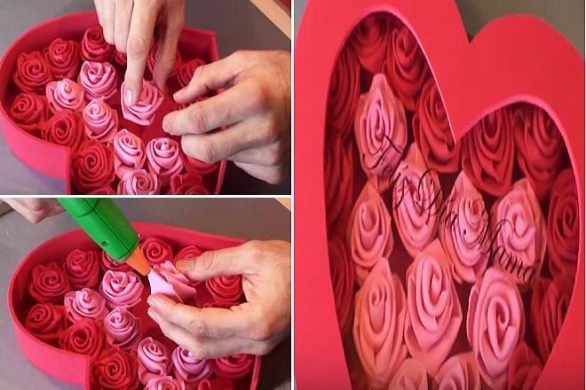 Hộp quà hoa hồng hình trái tim