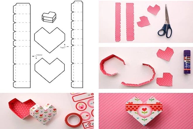 hộp quà cắt hình trái tim