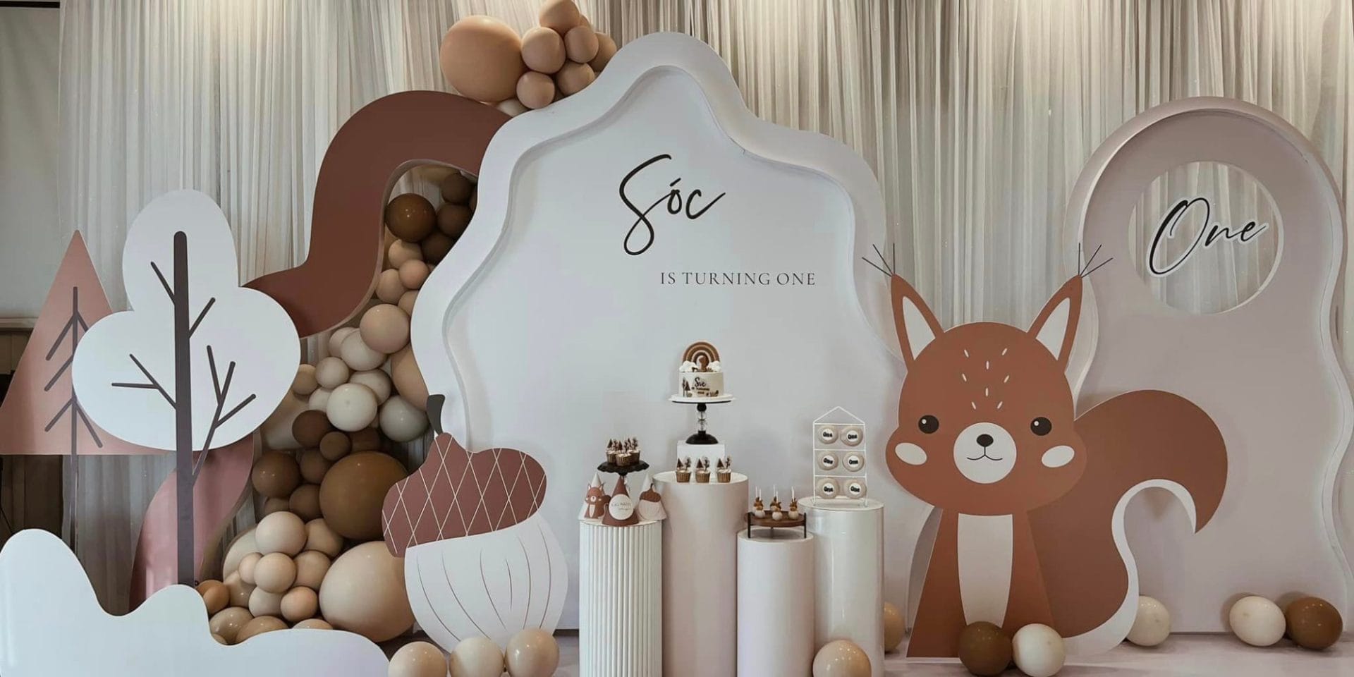 trang tri sinh nhat chu de soc nau